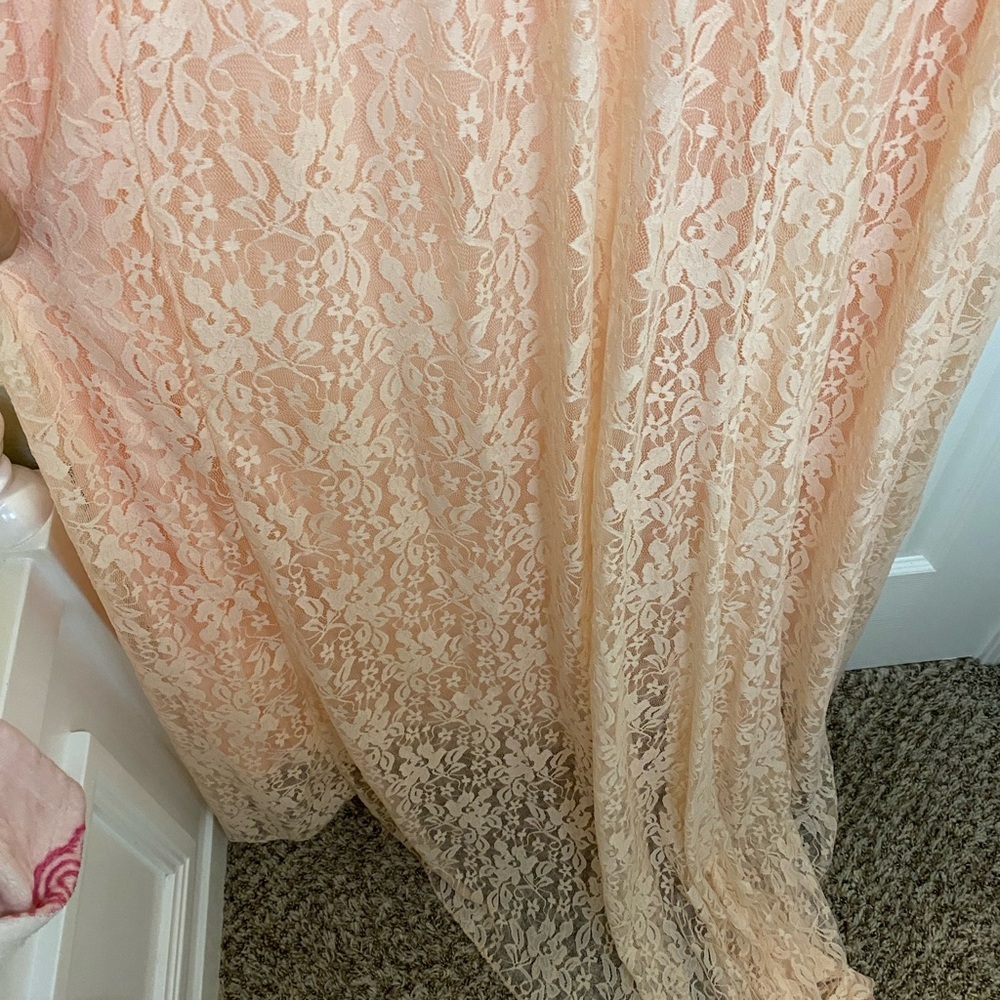 Elegant Peach Lace maternity Dress - Picture 6 of 7